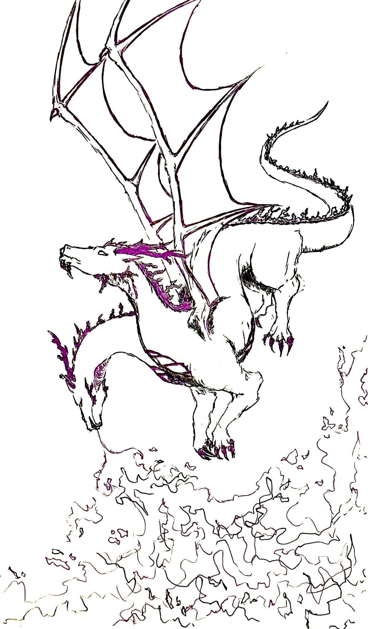 Don't Burn Your Neighbor Dragon Sticker artwork - Violet Ivy Studio