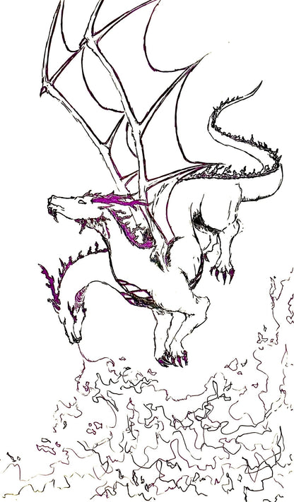 Don't Burn Your Neighbor Dragon Sticker artwork - Violet Ivy Studio