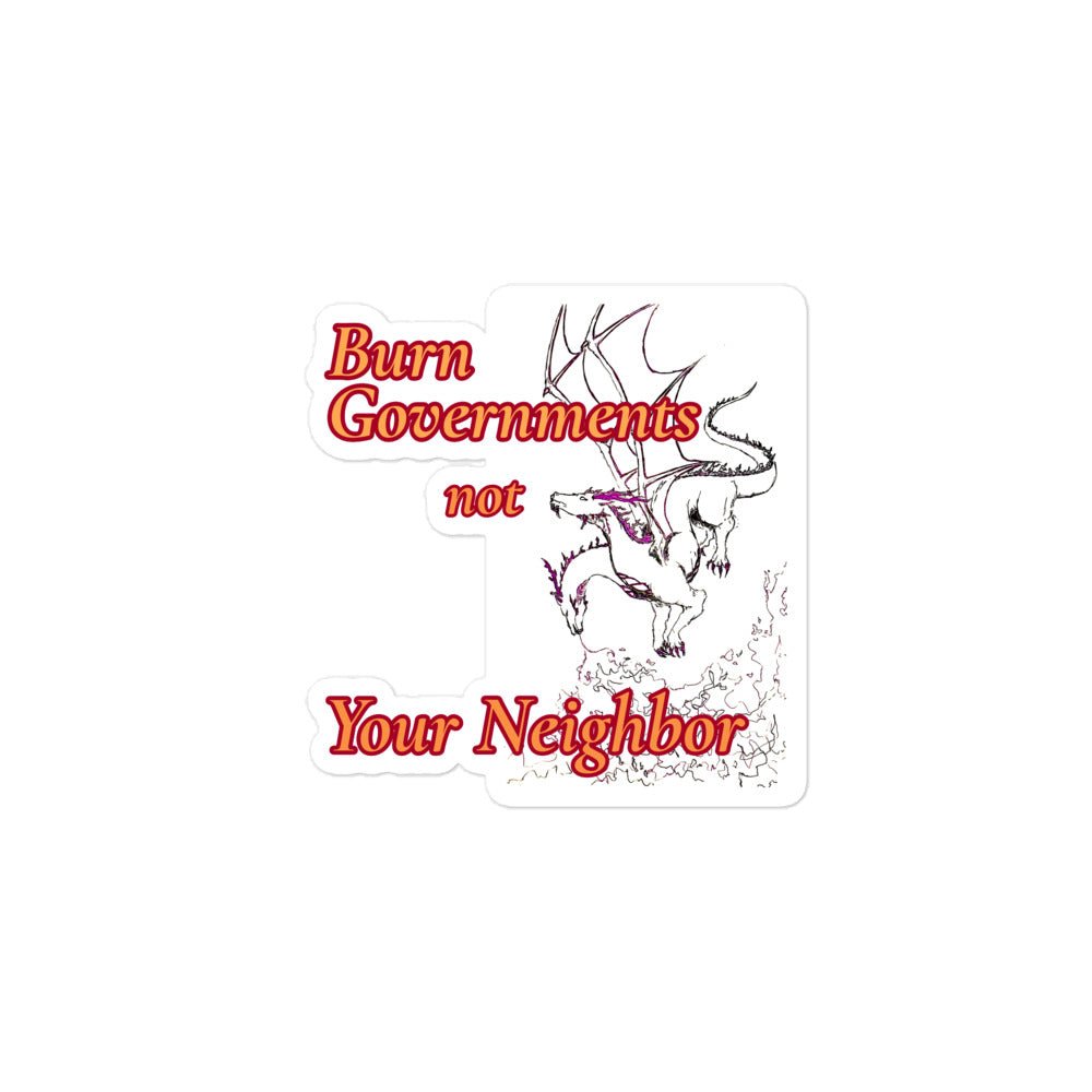 Don't Burn Your Neighbor Dragon Sticker - Violet Ivy Studio