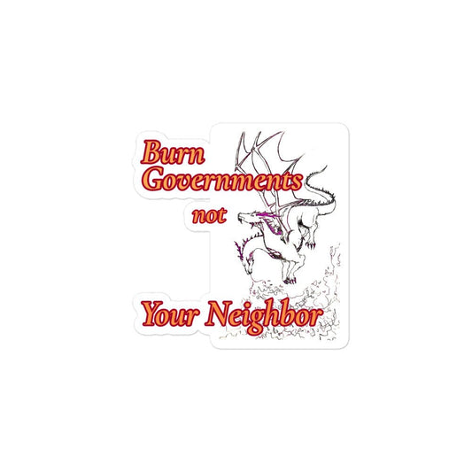 Don't Burn Your Neighbor Dragon Sticker - Violet Ivy Studio