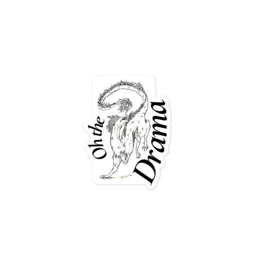 Oh the Drama B&W Dragon Sticker - Violet Ivy Studio