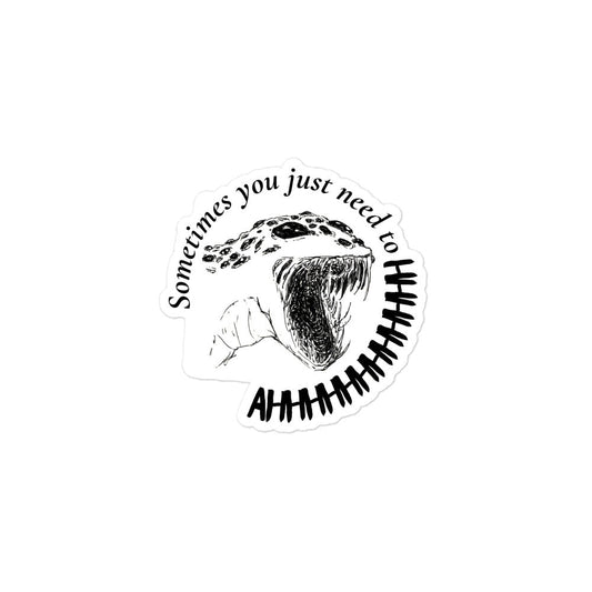 Product Mockup of dragon head sticker with the words Sometimes You Just Need to Scream (Ahhhhhhhhhhhh)